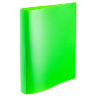 Afbeelding van HERMA 19713 ringband A4 doorschijnend neongroen, smal, 2 ringen, stevige kunststof, 25 mm breed, transparante voor school en kantoor, kinderen, jongens meisjes