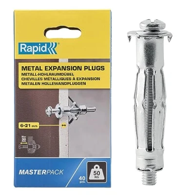 Afbeelding van Rapid Hollewandpluggen Ø13x52 6 21 mm plaatdkikte 50kg draagkracht 5001567