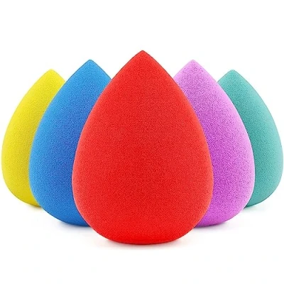 Afbeelding van BEAKEY 5 Delige Make up Spons Set, Latexvrije Blender Schoonheidsspons Met Meerdere Kleuren, Vlekkeloze Dekkingsponsen Voor Vloeibare Foundation, Crèmes En Poeders
