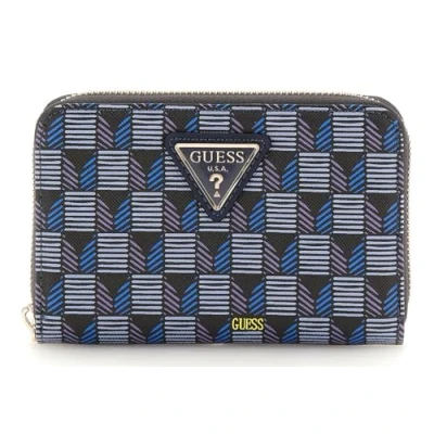 Afbeelding van Guess WAVE SLG Medium ZIP Around Portemonnee, Dames, Maat: One Size, Blau