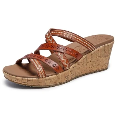 Afbeelding van Skechers Beverlee Tiger Posse sandaal voor dames, Bagage Duraleather, 39 EU