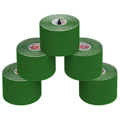 Afbeelding van ALPIDEX 5 Stuck Kinesiology Tape Veel kleuren m x cm Toepassingsfolder Elastisch Waterdicht Huidvriendelijk Fysio Spier Set, Kleur:Groen