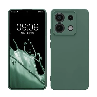 Afbeelding van kwmobile telefoonhoesje geschikt voor Xiaomi Redmi Note 13 Pro 5G / Poco X6 Hoesje smartphone Precisie camera uitsnede In dennengroen