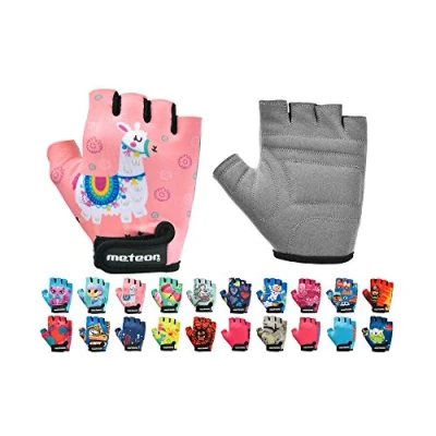 Afbeelding van Halfvinger Fietshandschoenen Kinderen voor Jongens en Meisjes perfect Wielersport Mountainbike Racefiets (Lama, JR M 7 7,5cm)