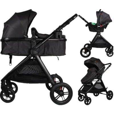 Afbeelding van Ding Liam Anthracite 3 in 1 Combi Kinderwagen Incl. Autostoel DI 381711