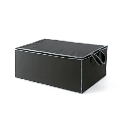 Afbeelding van Compacte Kleding en Dekenopbergzak met Ritssluiting, Opvouwbare Organiser voor Kledingkasten Kasten, Stof Waterdichte Kledingopslag, Urban Assortiment, Zwart
