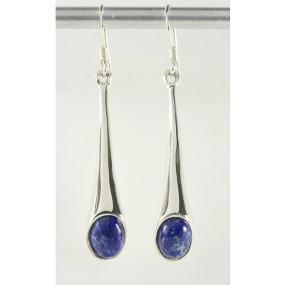 Afbeelding van Zilveren oorbellen met lapis lazuli
