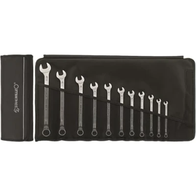 Afbeelding van STAHLWILLE 14/11 l ringsleutel set 11 delig (8 22 mm) lange uitvoering, extreem belastbaar schroefvriendelijk in roltas Made Germany