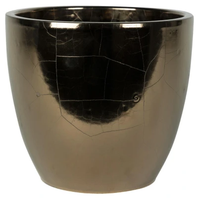 Afbeelding van Steege Bloempot goud Scandinavische look keramiek 33 x 28 cm