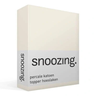 Afbeelding van Snoozing Topper Hoeslaken Eenpersoons 100x220 cm Percale katoen Ivoor