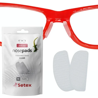 Afbeelding van Setex GeckoGrip bril neusvleugels (15 doorzichtige paren) antislip voor brillen, gemaakt in de VS, microgestructureerde vezels, ultrasterke grip en ultrazachte, zelfklevende lijm, 1 x 7