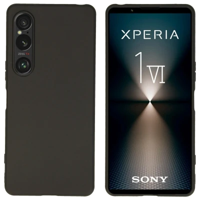 Afbeelding van Sony Xperia 1 VI Hoesje Siliconen en TPU (zacht) iMoshion Softcase/Backcover Zwart Telefoonhoesje