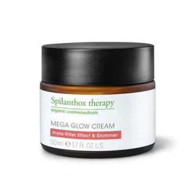 Afbeelding van Spilanthox therapy Mega Glow Cream 3 in 1 gezichtscrème onmiddellijke mimbine gladmaking, verzorging &amp; shmmer anti aging gezichtsverzorging met spilanthol en hyaluronzuur veganistische