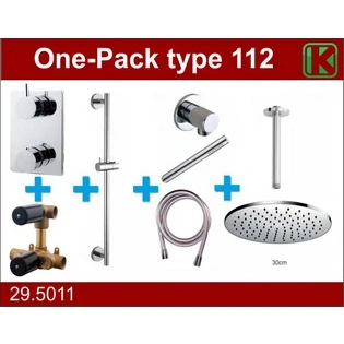 Afbeelding van Wiesbaden one pack inbouwthermostaatset type 112 CHR (30cm)