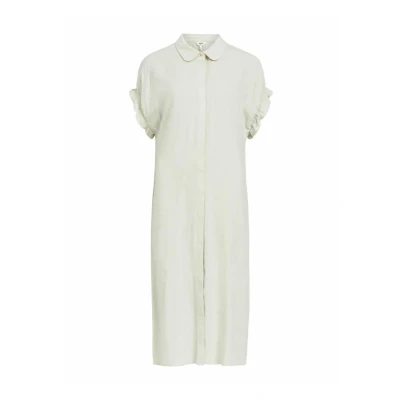 Afbeelding van OBJECT blousejurk OBJSANNE met linnen beige