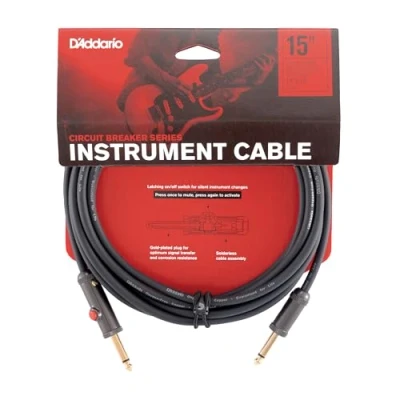 Afbeelding van D&quot;;Addario AGL 15 Custom Series instrumentkabel met circuitbreaker vergrendelbaar recht 4.5m