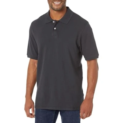Afbeelding van Amazon Essentials Men&#039;s Poloshirt van piqué katoen met normale pasvorm (verkrijgbaar in grote en lange maten), Zwart, M