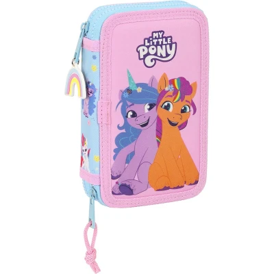 Afbeelding van Dubbele etui My Little Pony Wild &amp; free 12.5 x 19.5 4 cm Blauw Roze (28 pcs)