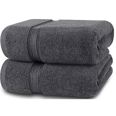Afbeelding van Utopia Towels Badhanddoekenset, 2 pack Premium 100% Ring Spun Cotton Snel droog, zeer absorberend, zacht aanvoelende handdoeken, perfect voor dagelijks gebruik, 69 x 137 cm (Grijze)
