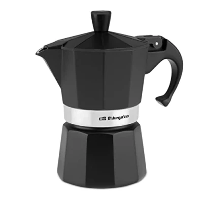 Afbeelding van Orbegozo KFN 310 Italiaans koffiezetapparaat van aluminium, 3 kopjes, ergonomische handgreep, veiligheidsventiel, afneembaar filter