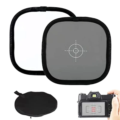 Afbeelding van Balans Referentiekaart Grijs Wit Focus Board 30cm Vouwen 18% Reflector Kaart Twee Zijden Dubbelzijdig Met Draagtas Blootstelling Fotografiekaart voor Elke Camera Foto Shoot