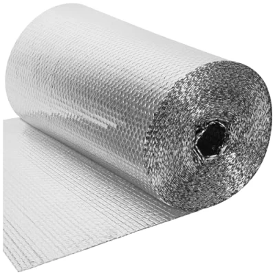Afbeelding van BLOSTM Folie isolatieroll, 25 m x 60 cm, radiatorreflectorpanelen voor vloer, plafond, dak, wandisolatie, 3 in 1 reflecterende isolatierol, warmte en dampbarrière bespaart energie
