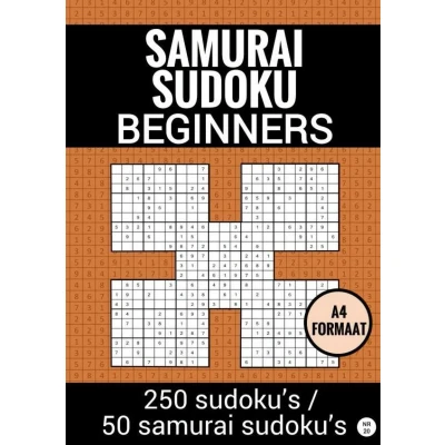 Afbeelding van SAMURAI SUDOKU Makkelijk nr. 20 Puzzelboek met 100 Makkelijke Puzzels voor Volwassenen en Ouderen