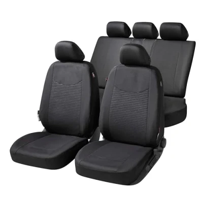 Afbeelding van Autostoelbekleding Speedway met Zipper ZIPP IT, Autostoelhoes set, 2 stoelbeschermer voor voorstoel, 1 achterbank zwart