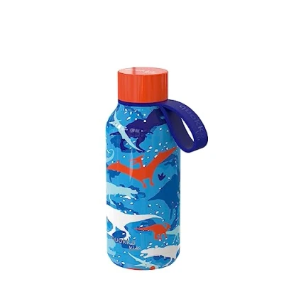 Afbeelding van Quokka Kids Solid met hanger Dinosaur 330 ml Waterflessen van roestvrij staal BPA vrij Dubbelwandige thermosfles houdt kou en warmte voor kinderen volwassenen