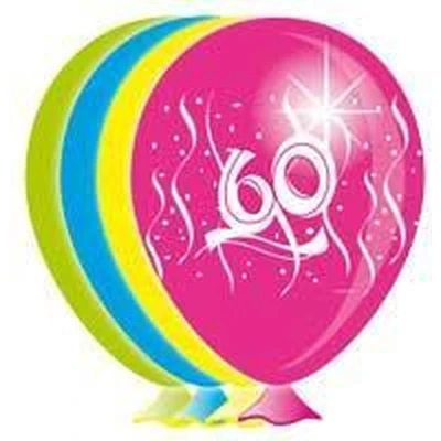 Afbeelding van 60 Jaar Ballonnen Swirls 30cm 8 stuks