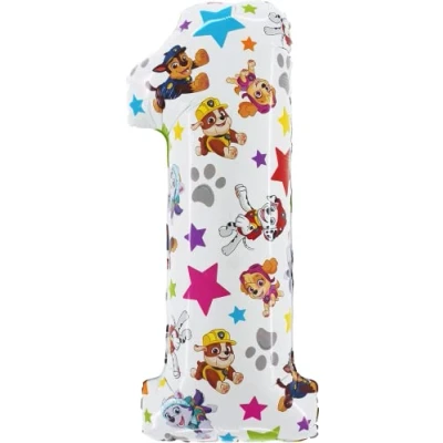 Afbeelding van Toyland® 26 Inch Paw Patrol Cijfer Folieballon Kinderfeest Ballonnen Nummer 1 6 Beschikbaar (NUMMER 1)