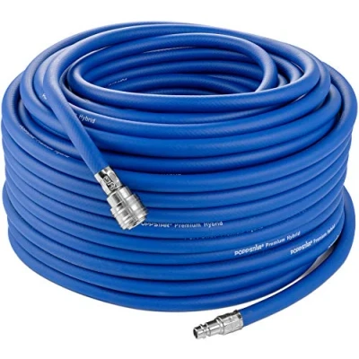 Afbeelding van Poppstar Persluchtslang 50 m (Hybride PVC met Polymeer, Binnendiameter 9,2 mm Koppelstuk/Snelkoppeling), tot 20 Bar, Blauw
