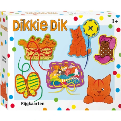 Afbeelding van Bambolino Toys Rijgkaarten Set Dikkie Dik