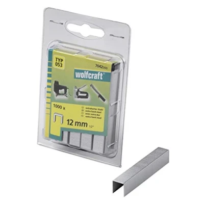 Afbeelding van wolfcraft Nieten met brede rug, extra hard staal, type 053 I 7042000 Ideaal voor het bevestigen van stoffen, textiel en dunne houten latjes