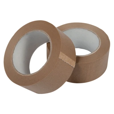 Afbeelding van Verpakkingstape IEZZY papier 50mm x 50 meter 80p gerecycled bruin