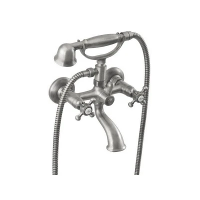 Afbeelding van Badmengkraan Sapho Antea met Handdouche 2 knop 11 cm Geborsteld Nikkel