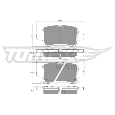 Afbeelding van TOMEX brakes TX 19 11 Remblokkenset Achteras Met akoestische slijtagewaarschuwing toebehoren OPEL: Insignia B Sports Tourer