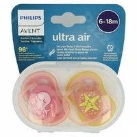 Afbeelding van Philips Avent Ultra Air Fopspeen 6/18 maanden 2 stuks SCF085/04