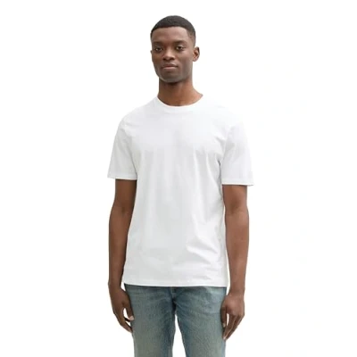 Afbeelding van TOM Tailor Denim Tshirt Basic AUS Baumwolle basic, Heren, Maat: XL, White