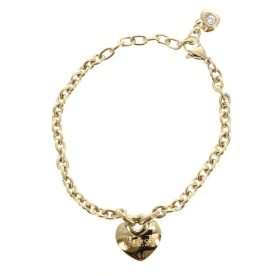 Afbeelding van GUESS armband Crazy In Love Heart Bracelet Yellow Gold goudkleurig