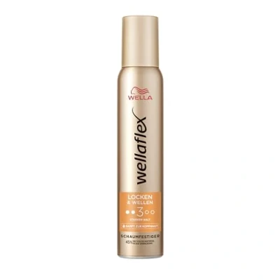 Afbeelding van Wellaflex Krullen &amp; golven, schuimversteviger voor vrouwen, tot 24 uur sterke grip, zwierige krullen, zacht de hoofdhuid, dermatologisch getest, vrij van siliconen, houdgraad 3, 200 ml