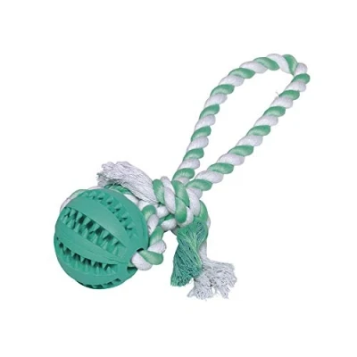 Afbeelding van NOBBY 61218 massief rubberen bal met touw DENTAL LINE, 222 g