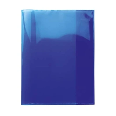 Afbeelding van HERMA 19622 kaft quart transparant blauw, 10 stuks, maphoezen van duurzaam, afwisbare en extra dikke polypropyleenfolie, transparante set voor schoolschriften, gekleurd