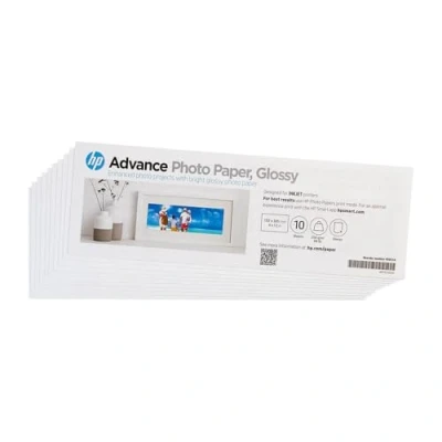 Afbeelding van HP Advanced Photo Paper, glanzend, 65 lb, 4 x 12 inch (101 305 mm), 10 vellen