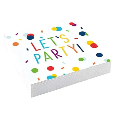 Afbeelding van Amscan Servetten Birthday Confetti 25 X Cm Papier Wit 20 Stuks