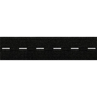 Afbeelding van Prym Zwart (18mm) Knoopsgaten Geweven Elastiek 1x10m