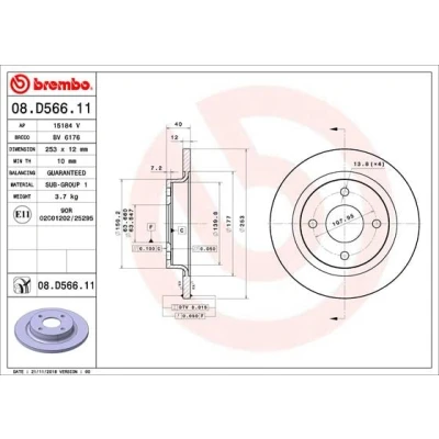 Afbeelding van Brembo Remschijven 08.D566.11