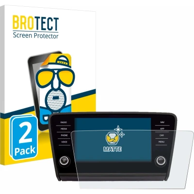 Afbeelding van BROTECT Screenprotector voor Skoda Octavia 2017 Infotainment System Columbus Folie Beschermfolie matte (2 Stuks)