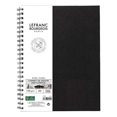 Afbeelding van Lefranc Bourgeois 301349 Studio Skizzenbuch 80 Blatt A4, 110 g/m², Spiralgebunden, Skizzenpapier mit feinkörnige Oberfläche zum Zeichnen Bleistiften, Kreide, Kohle und anderen Trockentechniken