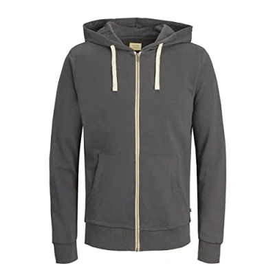 Afbeelding van JACK &amp; JONES Jjeholmen Sweat Zip Hood Noos Sweatjack voor heren, Grijs (asfalt/reg fit), S